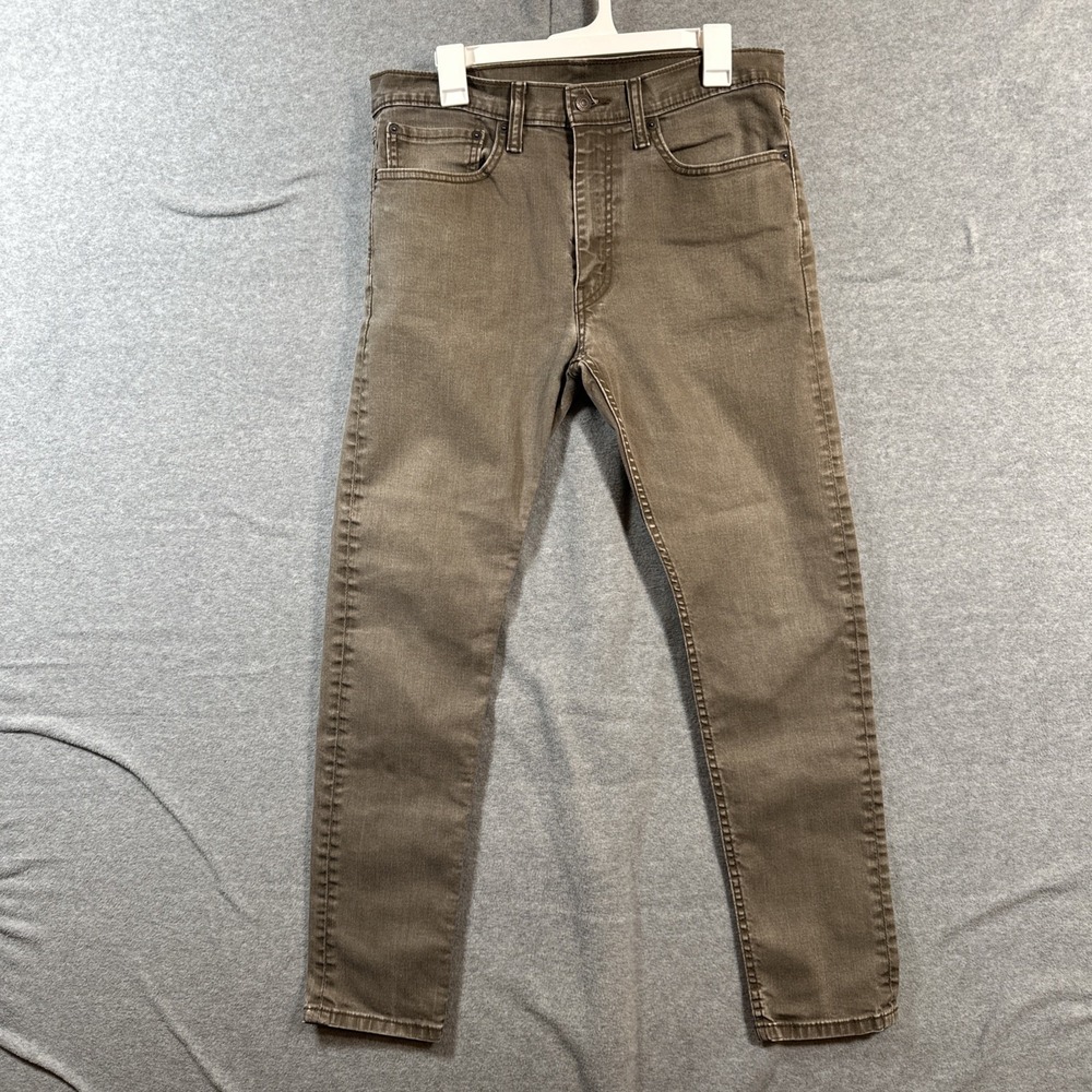 Levi's 512 Slim Taper Gray Jeans W34 L32 Stretch Denim Men’s Pants Black Patch
